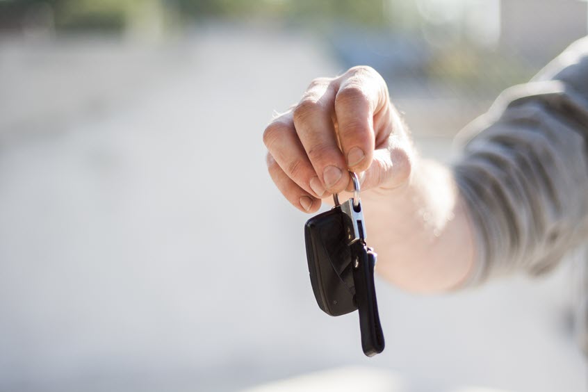 Man with car keys